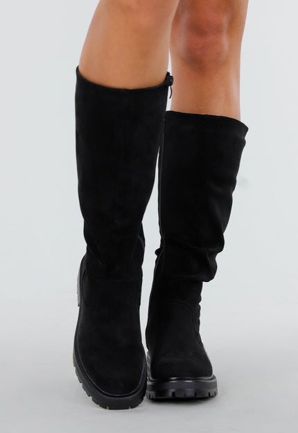 NEW011025 Zwarte Suède Laarzen