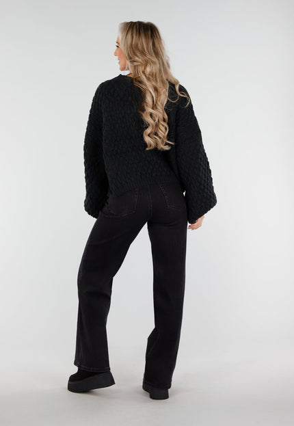 NEW011025 Zwarte Trui met Hartjes