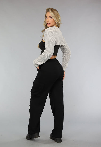 OP=OP.AV.09 Grijs Gehaakt Bolero Truitje