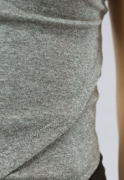 NEW0111 Grijze Stretch Top met Overslag