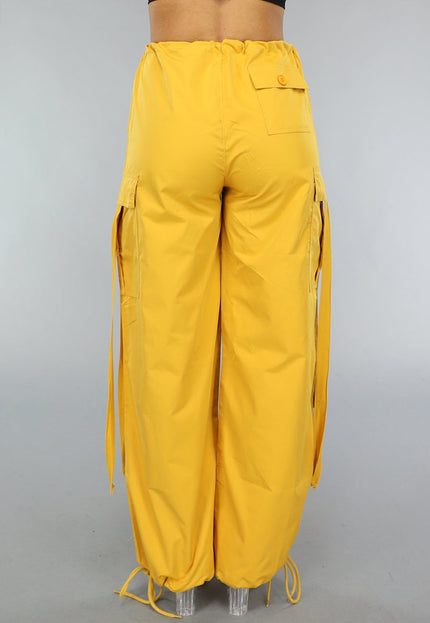 NEW0111 Mosterd Gele Parachute Broek
