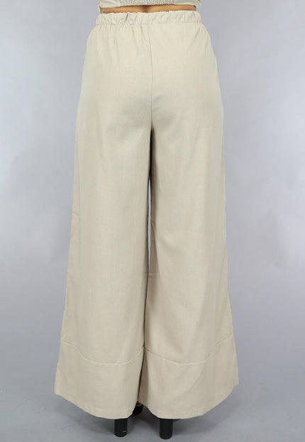 NEW0111 Wide Leg Linnenlook Broek