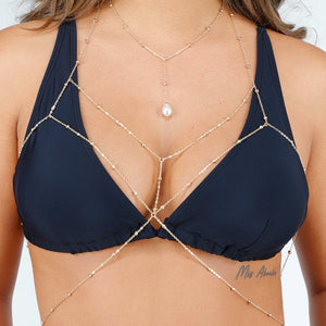NEW020425 Body Chain met Parel