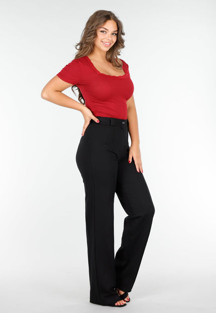 NEW020425 Bordeauxrood T-Shirt met Kant