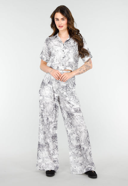 NEW020425 Elegante Two Piece Set in Zwart-Wit Print