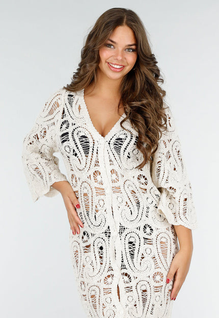 NEW020425 Gehaakte Cover-up Jurk met V-Hals
