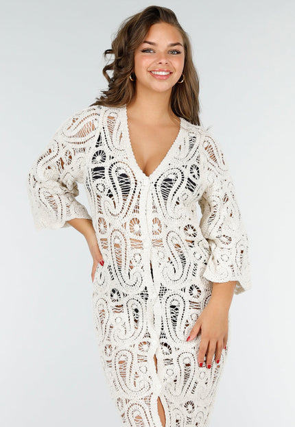 NEW020425 Gehaakte Cover-up Jurk met V-Hals