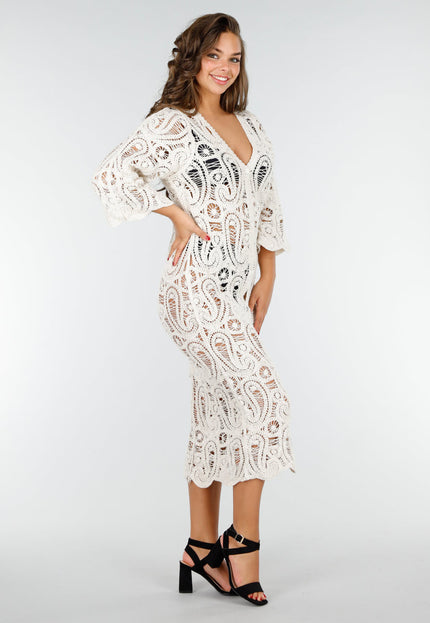 NEW020425 Gehaakte Cover-up Jurk met V-Hals