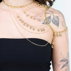 NEW020425 Goudkleurige Body Chain Schoudersieraad