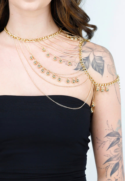 NEW020425 Goudkleurige Body Chain Schoudersieraad