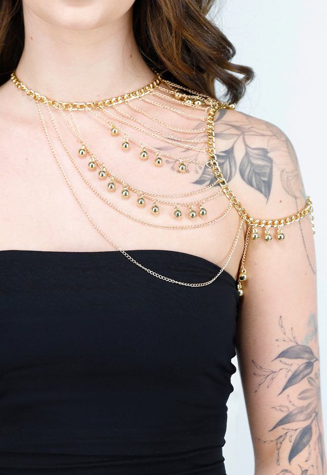 NEW020425 Goudkleurige Body Chain Schoudersieraad