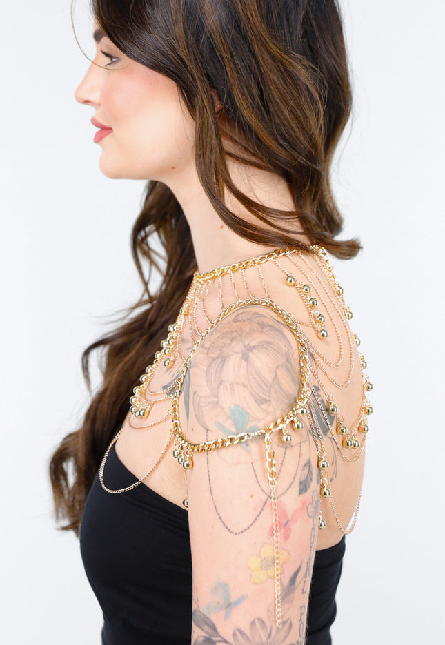 NEW020425 Goudkleurige Body Chain Schoudersieraad