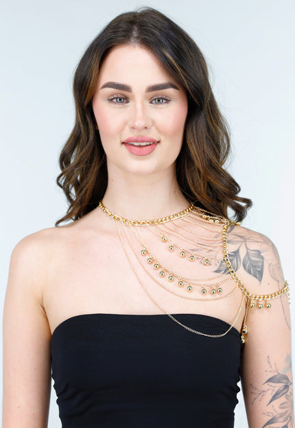 NEW020425 Goudkleurige Body Chain Schoudersieraad