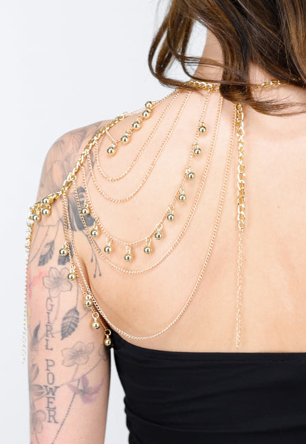 NEW020425 Goudkleurige Body Chain Schoudersieraad