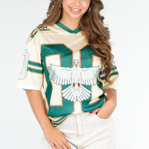NEW020425 Oversized Baseball Jersey met Vogel Print