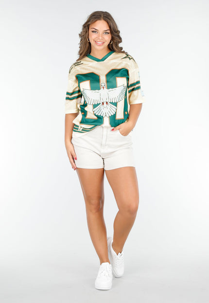 NEW020425 Oversized Baseball Jersey met Vogel Print