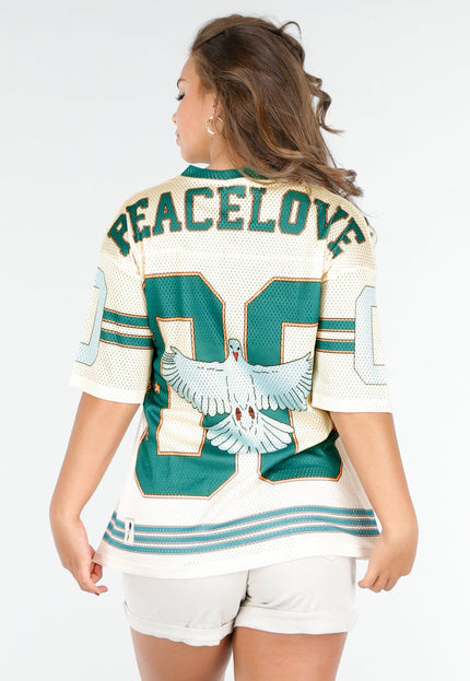 NEW020425 Oversized Baseball Jersey met Vogel Print