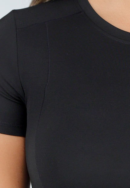 NEW020425 Zwart Korte Mouwen Sporttop