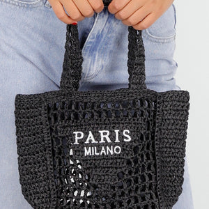 NEW020425 Zwarte Gehaakte Handtas