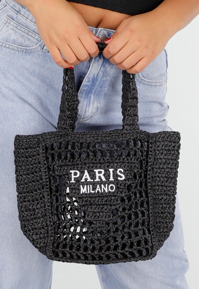 NEW020425 Zwarte Gehaakte Handtas