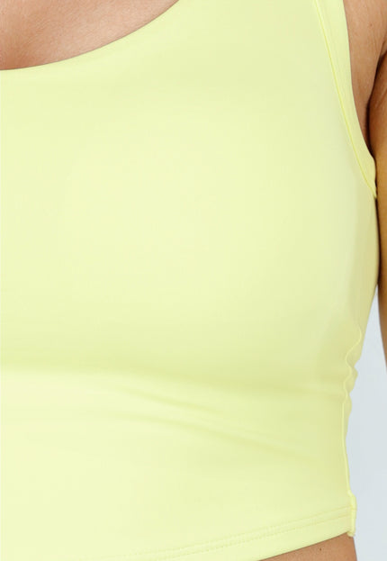 NEW020725 Butter Yellow Crop Top met Open Rug