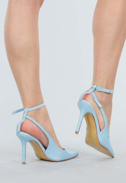 OP=OP.03.NL Pastelblauwe Pumps met Enkelbandje