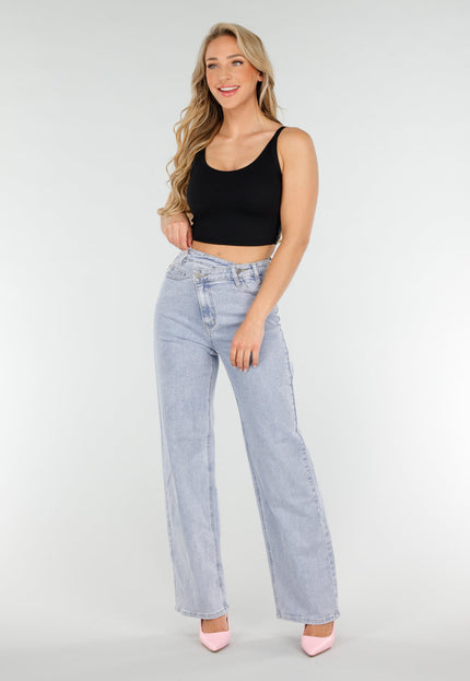 NEW020725 Zwarte Crop Top met Open Rug