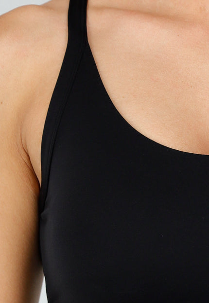 NEW020725 Zwarte Crop Top met Open Rug