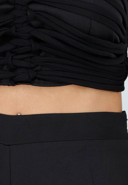 NEW020725 Zwarte Halter Set met Wijde Broek