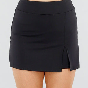 Zwarte High Waist Stretch Skort