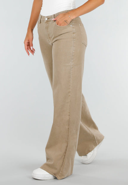 NEW020926 Beige Tall Jeans met Straight Leg