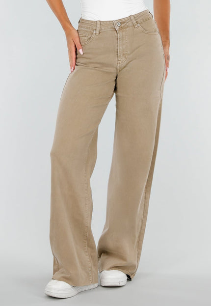 NEW020926 Beige Tall Jeans met Straight Leg
