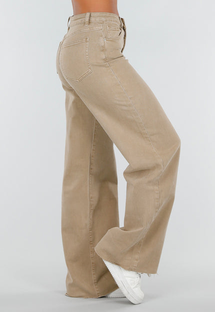 NEW020926 Beige Tall Jeans met Straight Leg