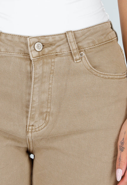 NEW020926 Beige Tall Jeans met Straight Leg