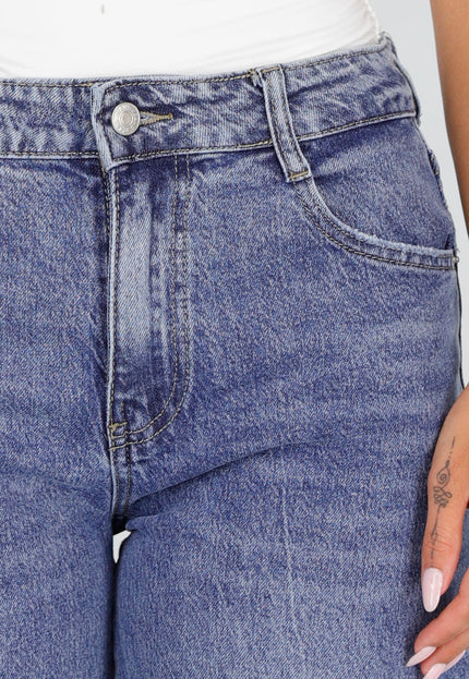 NEW020926 Blauwe Barrel Cargo Jeans