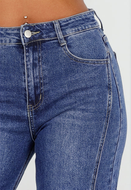NEW020926 Blauwe High Waist Wide Leg Jeans