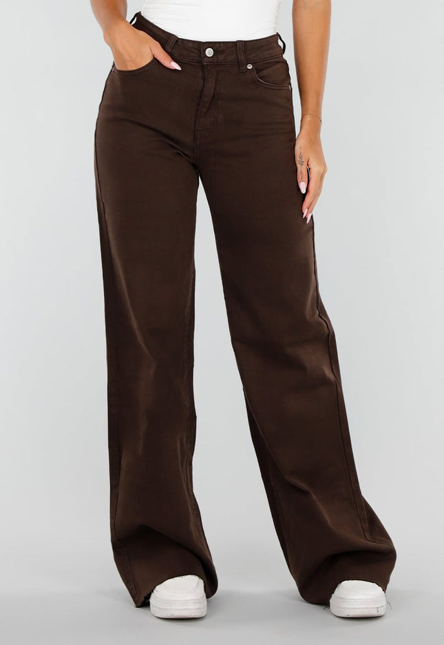 NEW020926 Bruine Tall Jeans met Straight Leg