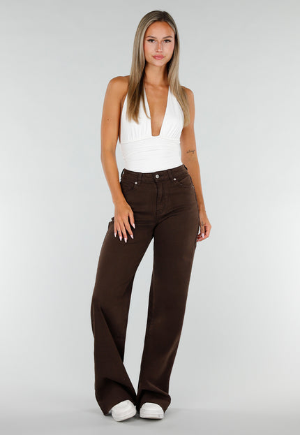 NEW020926 Bruine Tall Jeans met Straight Leg