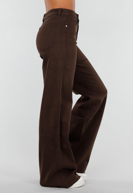NEW020926 Bruine Tall Jeans met Straight Leg