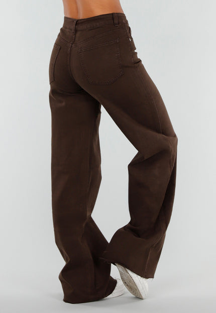 NEW020926 Bruine Tall Jeans met Straight Leg