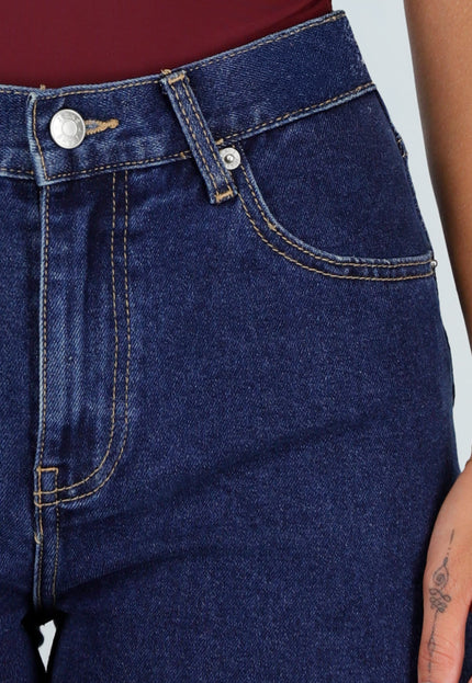NEW020926 Donkerblauwe Denim Barrel Jeans