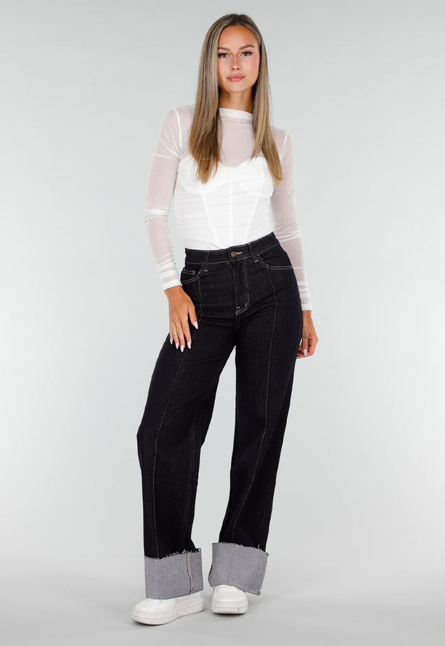 NEW020926 Donkerblauwe Extra Tall Stretch Straight Jeans