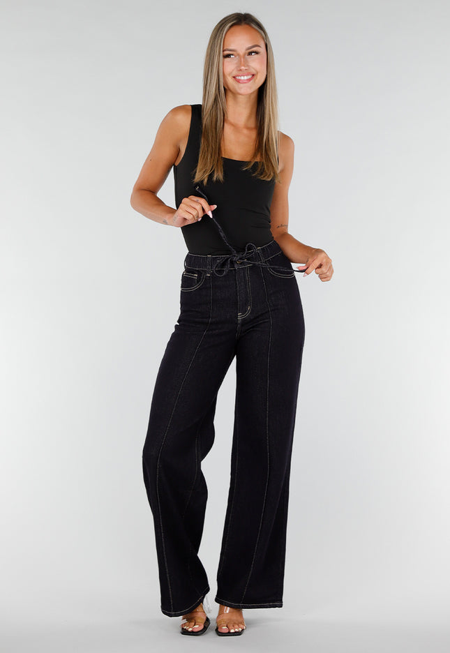 NEW020926 Donkerblauwe Stretch Jeans Straight