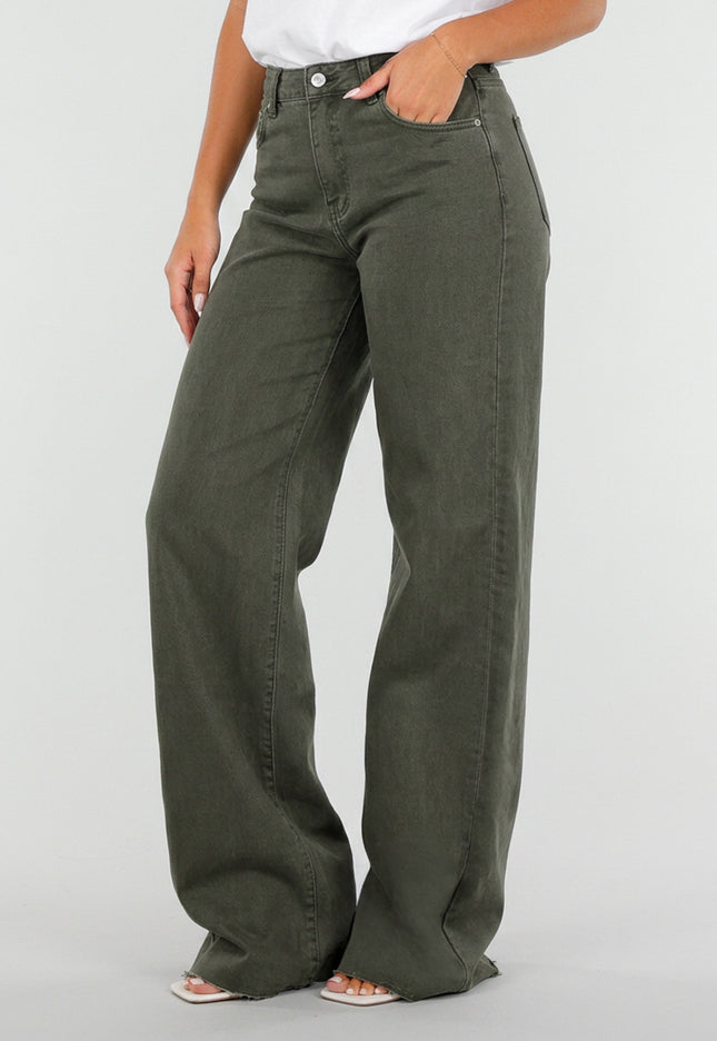 NEW020926 Groene Tall Jeans met Straight Leg