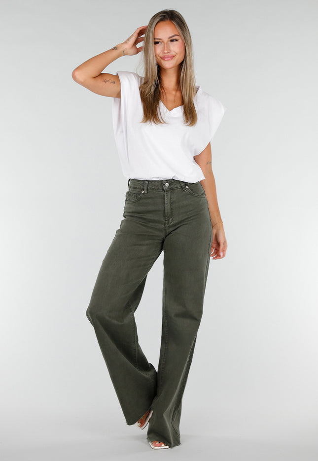 NEW020926 Groene Tall Jeans met Straight Leg