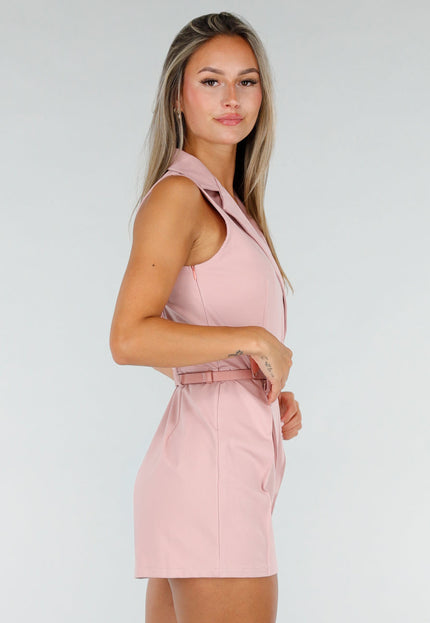 NEW020926 Roze Mouwloze Playsuit met Stretch