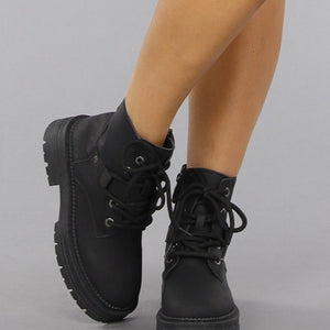 NEW0210 Chunky Zwarte Biker Boots