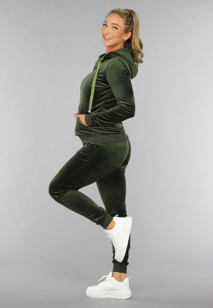 NEW0210 Donkergroen Fluwelen Huispak met Capuchon