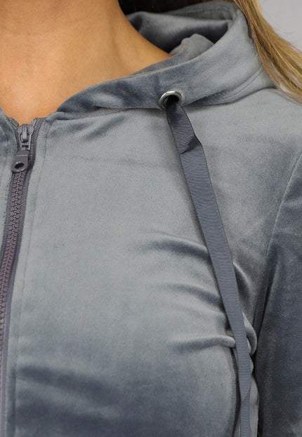 NEW0210 Grijs Velvet Huispak met Capuchon