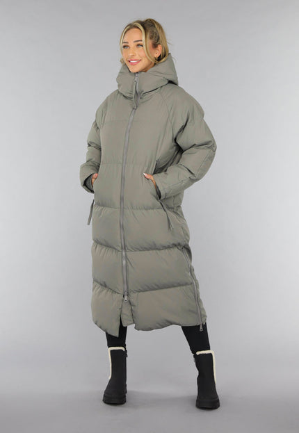 WINTER Grijze Lange Puffer Winterjas